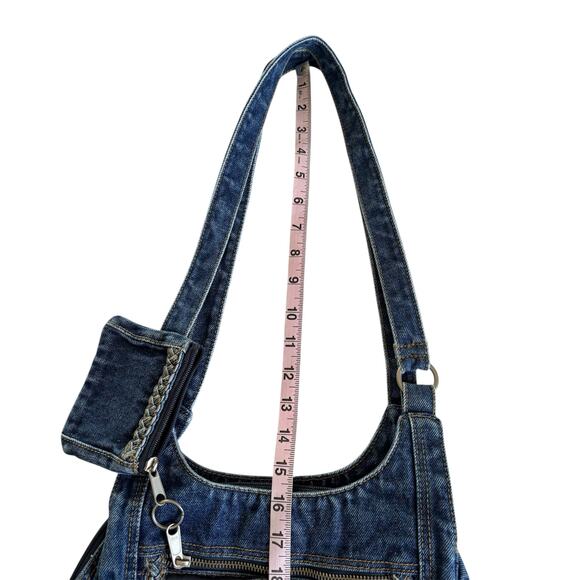 Via Penny Lane Reworked Apparel QUEEN Upcycled Denim Purse OS Bag - Picture 4 of 7